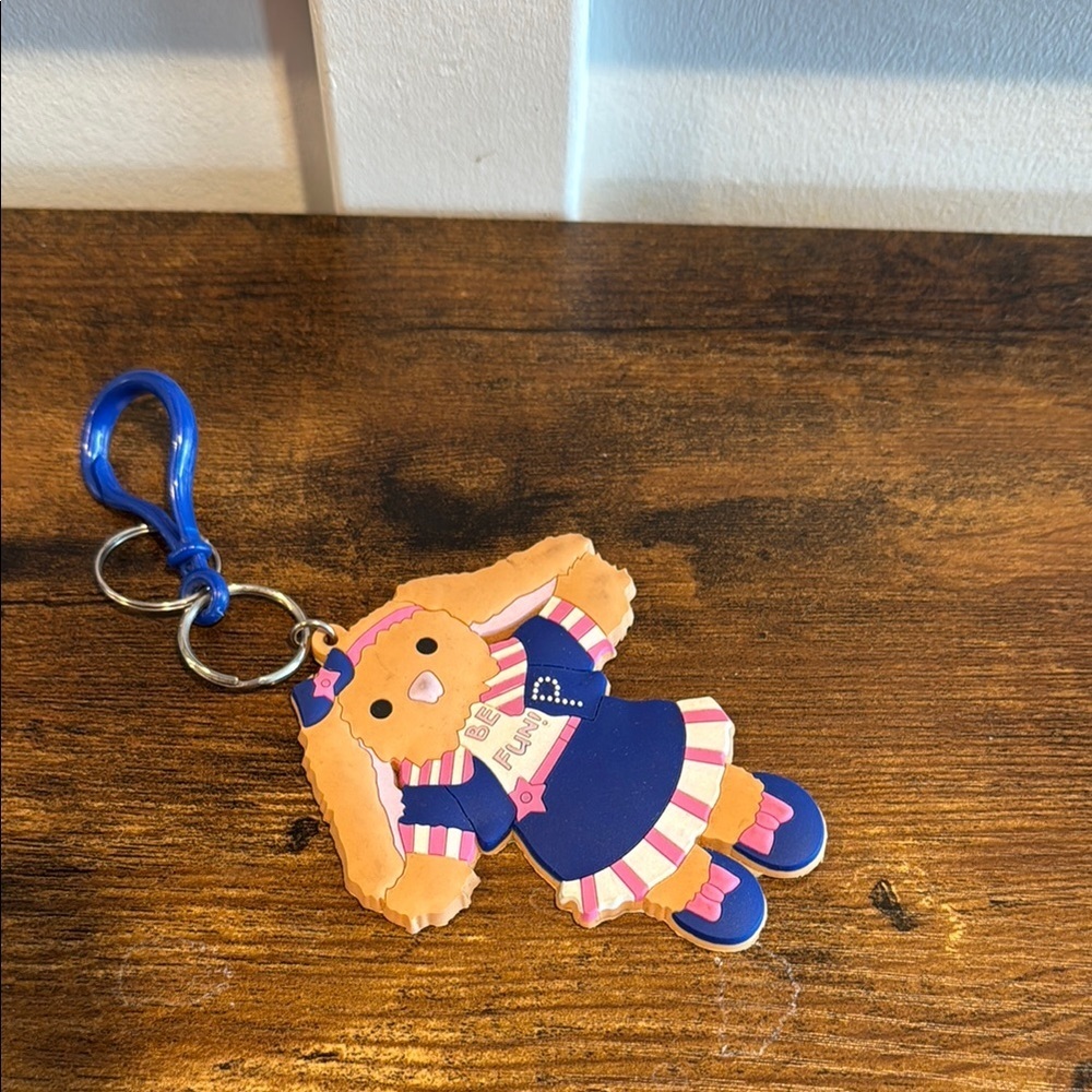 BAB Build A Bear Bunny Rabbit 4” Tall Keychain “Be Fun” brown Bunny Keychain